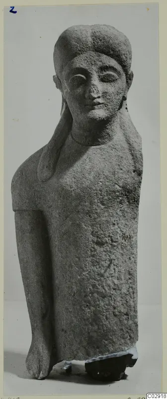 Limestone sculpture of a standing figure, Neo-Cypriote, from Kition