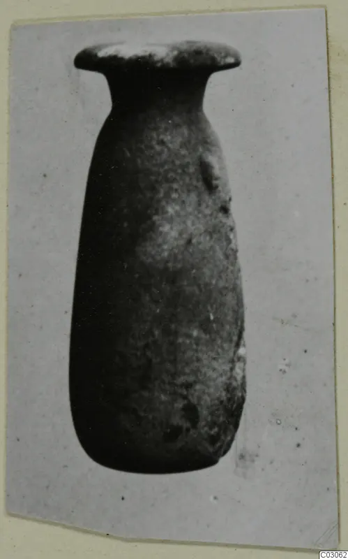 Alabastron, a stone vessel with a flared rim and elongated body, from tombs 1–30 at Marion