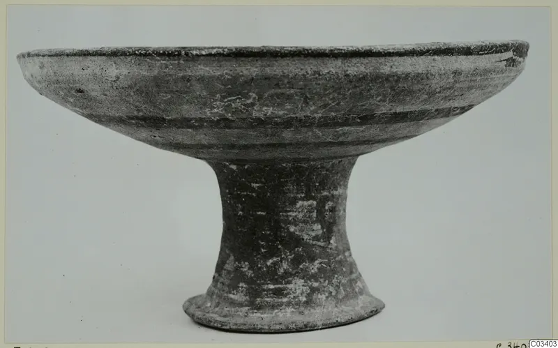 Pottery bowl-jar of Levanto-Helladic ware on a high stem, from Enkomi, shown in side view