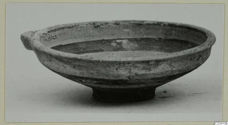 Bowl-jar of Levanto-Helladic Ware, seen from the side, with a small horizontal handle on the left