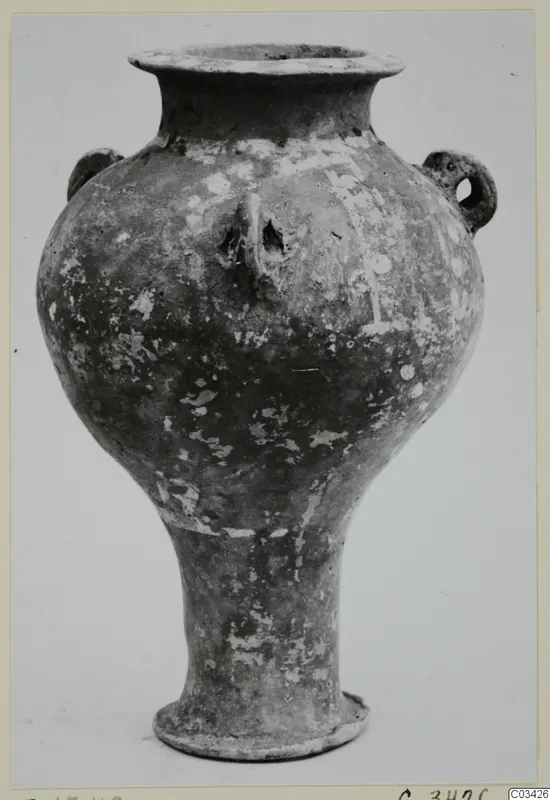 Pottery Base-Ring Ware vessel with two loop handles, from Enkomi