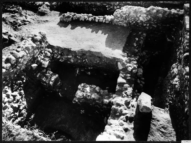 Excavated stone walls and rubble foundations at Soli, Cholades Temples A-B
