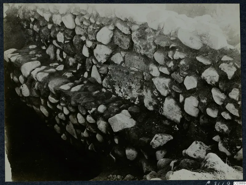 Excavated wall of rough fieldstones at Soli, Cholades Temples A-B