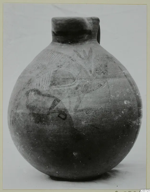 Globular jug with a short neck and painted decoration, Pottery Bichrome IV, Cyprus Museum