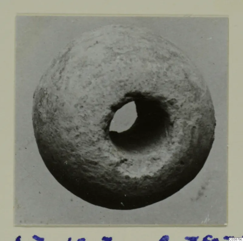 Thick ring-shaped object with a large central hole, seen close up