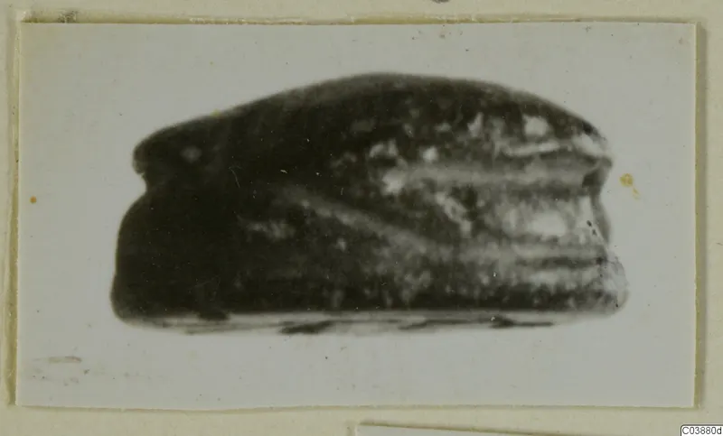 Stone seal or gem from Ayia Irini, shown in side view