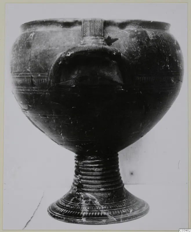 Footed vessel with a ribbed stem and incised bands, from Amathus tombs 10–26
