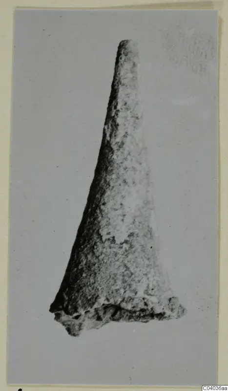 Tapering bronze object with a broken, ragged base, from Idalion