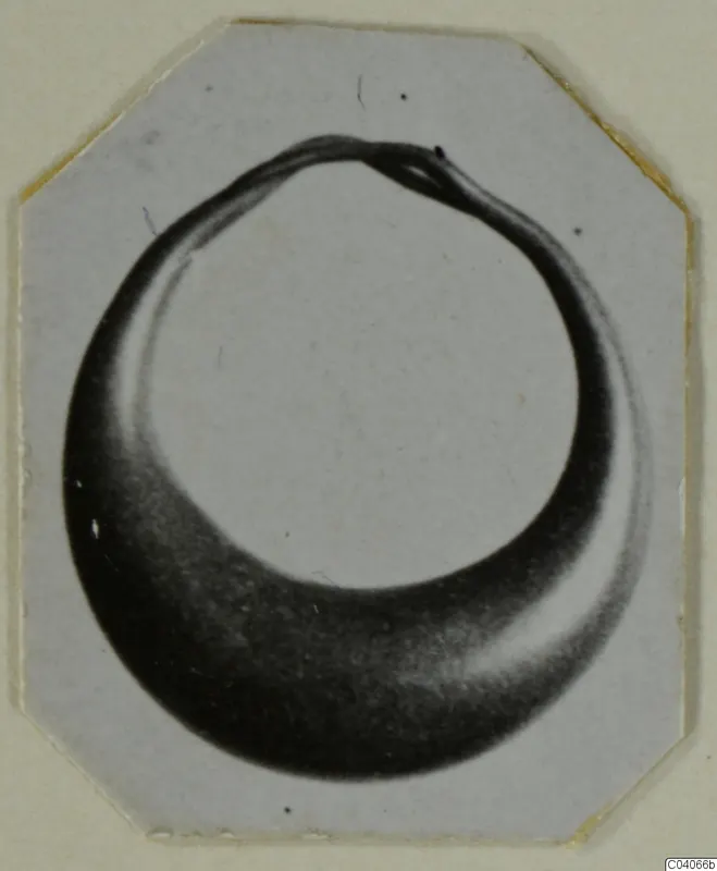 Bronze ring-shaped fragment from Idalion, shown as a photograph mounted on a card