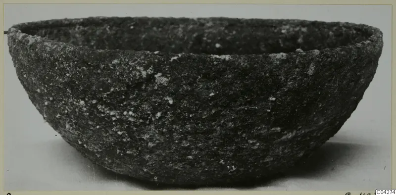 Rough-surfaced bowl from Amathus, shown from the side against a pale background.