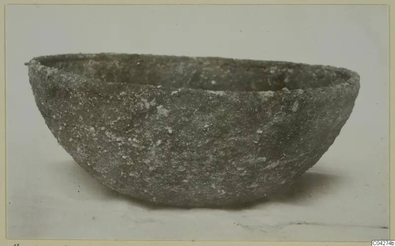 Deep, rough-surfaced bowl from Amathus, shown on a pale background