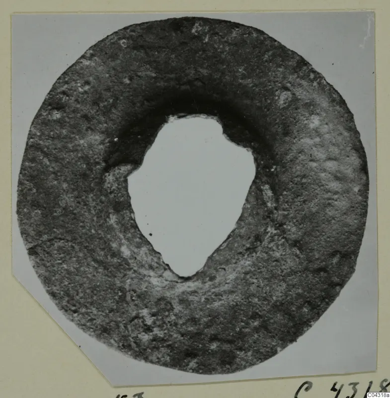 Ring-shaped find from Amathus, photographed face-on and mounted on a card