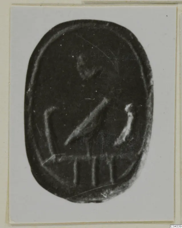 Oval stone seal or gem with an incised design, from Ayia Irini