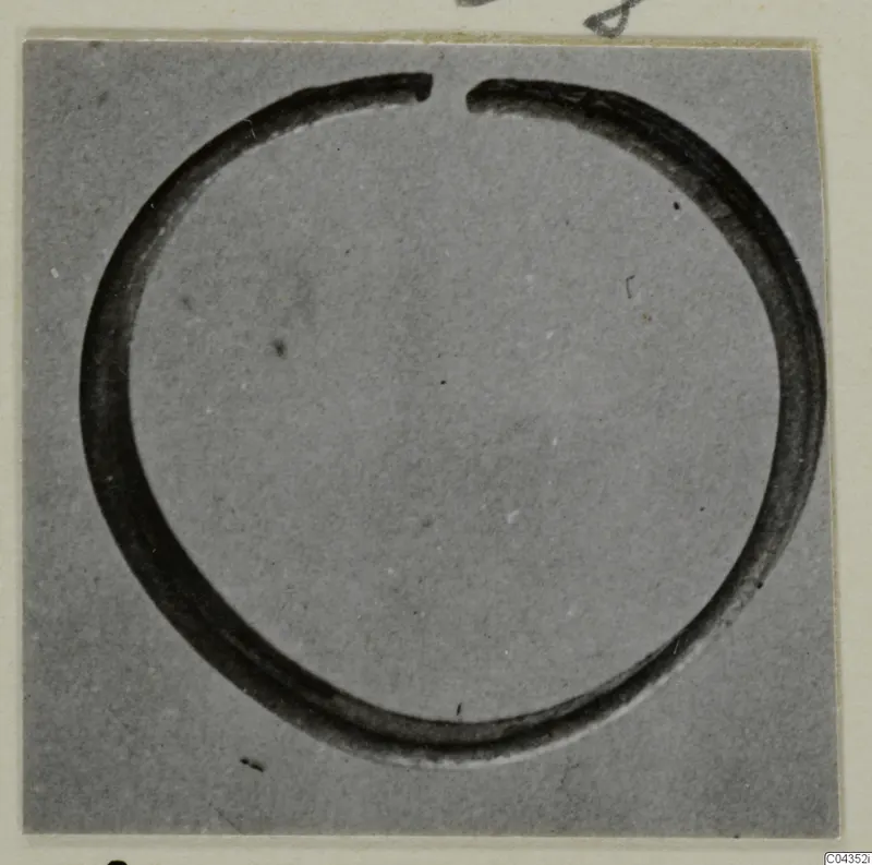 Silver bracelet from Vouni, a thin open circular band photographed flat