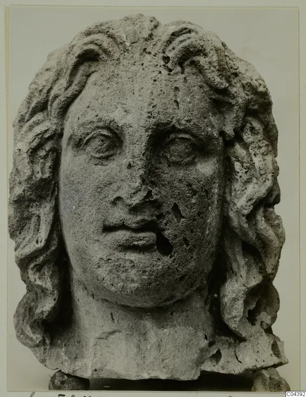 Stone head with wavy hair, from Soli