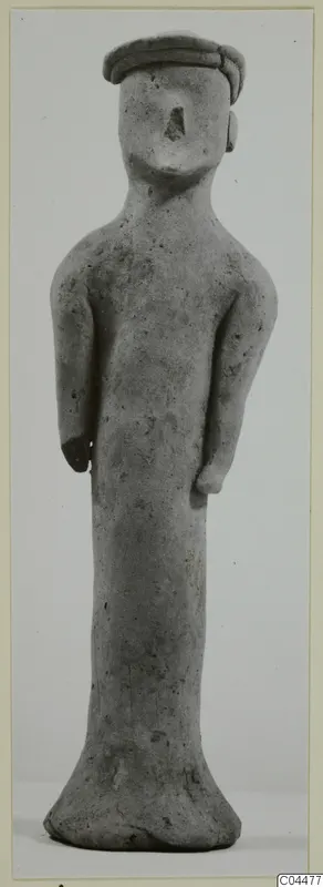 Terracotta Minor Plastic 3, a standing human figurine with a flat-topped head and a flared base
