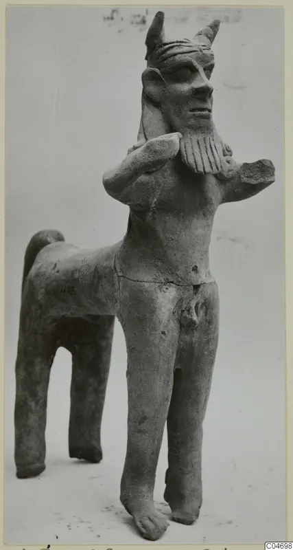 Terracotta figurine with a human upper body and animal hindquarters, from Ayia Irini