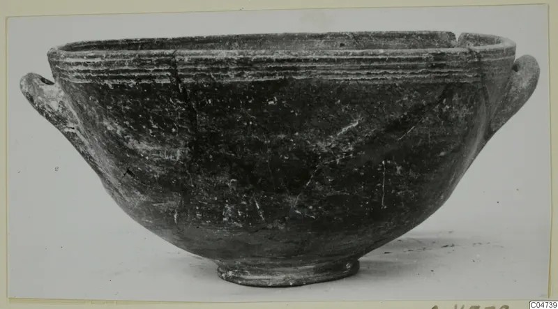 Bowl with two horizontal handles and a grooved rim, from Amathus tombs