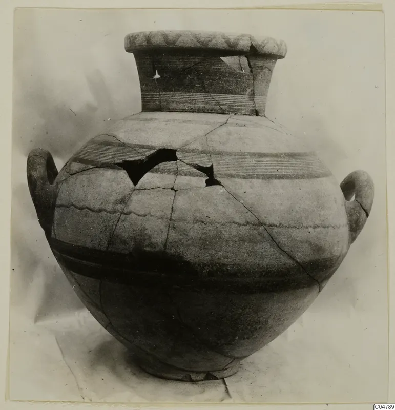 Pottery White Painted IV: a two-handled jar with horizontal bands, from the Amathus tombs 1–9 finds