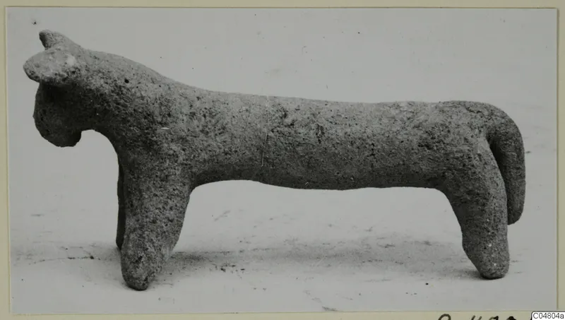 Small figurine of a standing animal with short horns, from Amathus