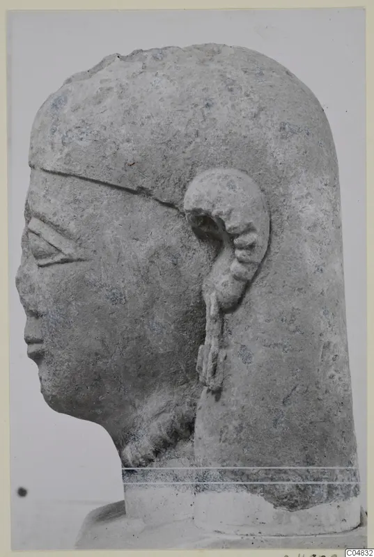 Limestone Neo-Cypriote head sculpture, shown in profile facing left