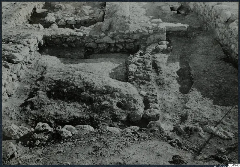 Excavated stone walls and rubble at the palace at Vouni