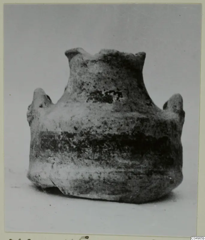 Pottery amphora-crater of Levanto-Helladic ware from Milia, a wide vessel with a notched rim and two handles
