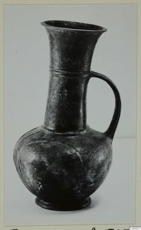 Pottery Base-Ring Ware jug with a trumpet neck and a single handle, from Enkomi