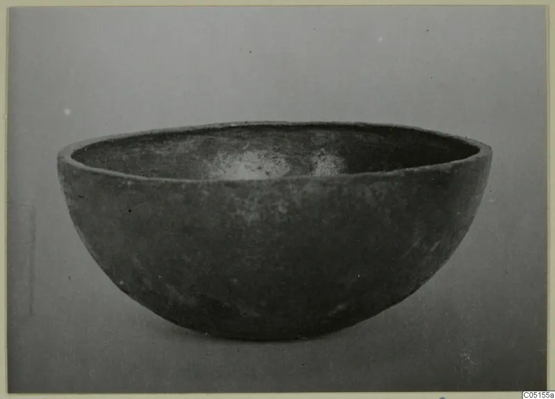 Bowl from the Kastros tombs at Lapithos, shown in side view against a plain grey backdrop