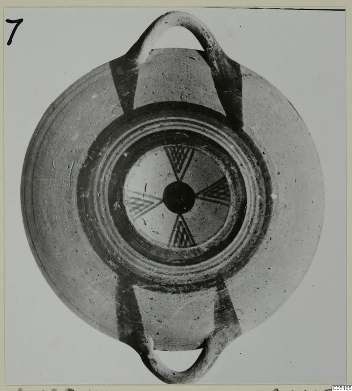White Painted I bowl from Lapithos, seen from above, with concentric bands and triangular motifs inside