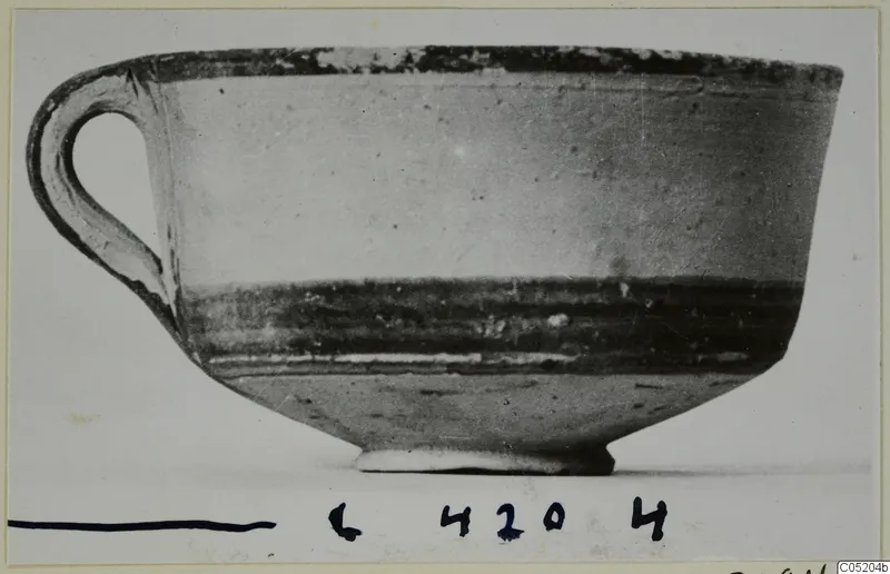 Pottery White Painted III-1 bowl from the Kastros tombs at Lapithos, side view