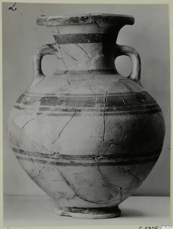 White Painted I amphora from Lapithos with two handles and dark horizontal bands