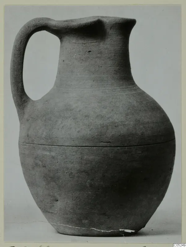 Pottery jug with a single strap handle and a rounded body, from Enkomi