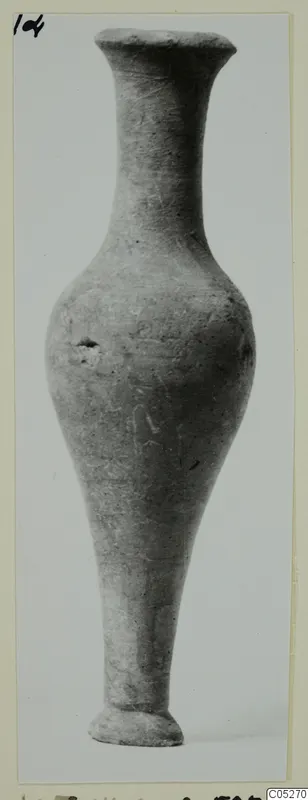 Tall slender pot with a long narrow neck and flared rim, from Kountoura Trachonia