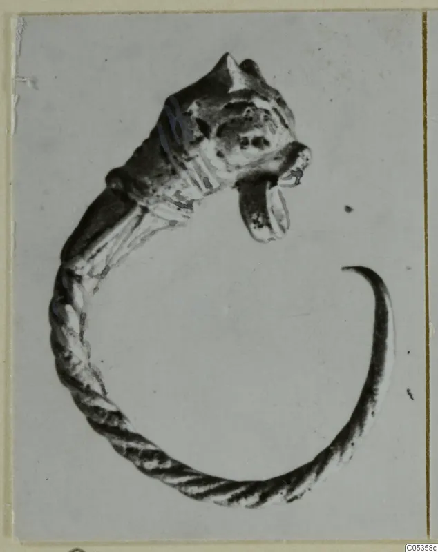 Twisted bracelet ending in an animal head, from Marion