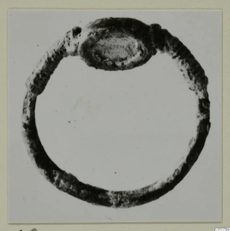 Ring with a large oval bezel, photographed on a card mount; find from Amathus, tomb group 2-26