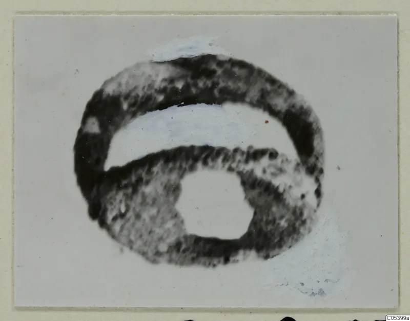 Silver ring photographed face-on against a light grey background.
