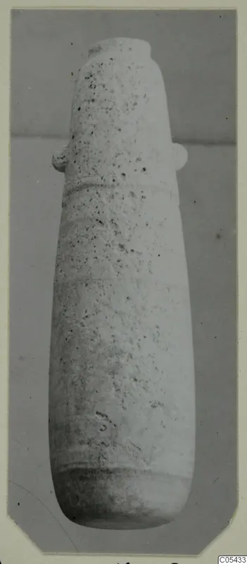Tall pale vessel with two small handles on the shoulder, from Tomb 36 at Marion