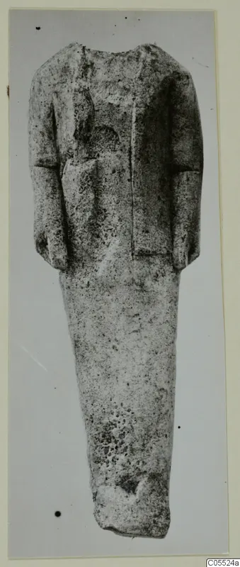 Limestone sculpture of a headless standing figure from Mersinaki