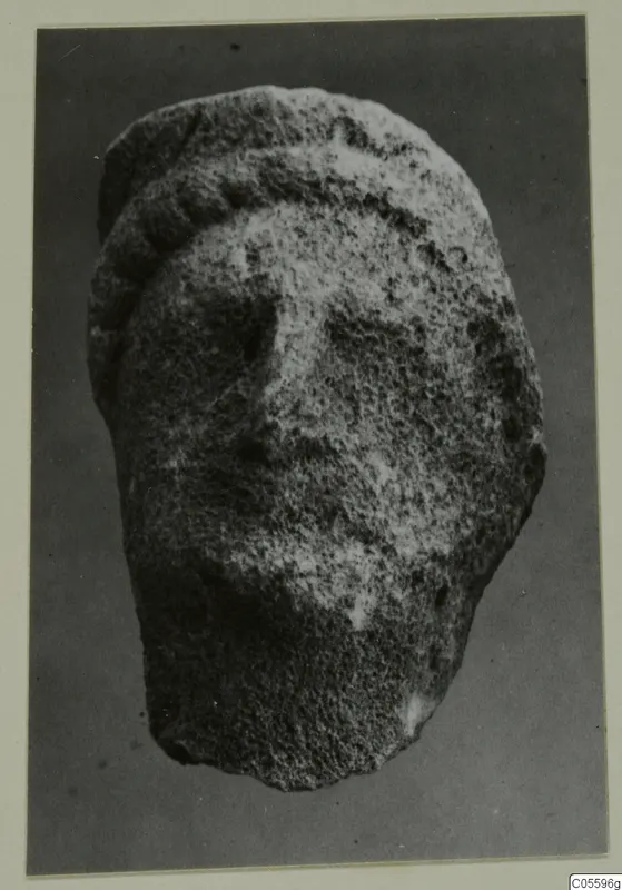 Limestone head sculpture from Mersinaki, seen from the front
