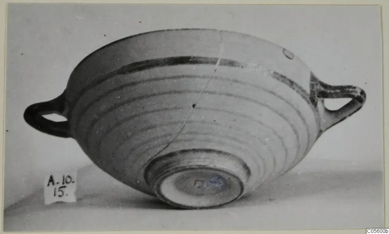 Two-handled bowl with dark painted bands, from Amathus tombs