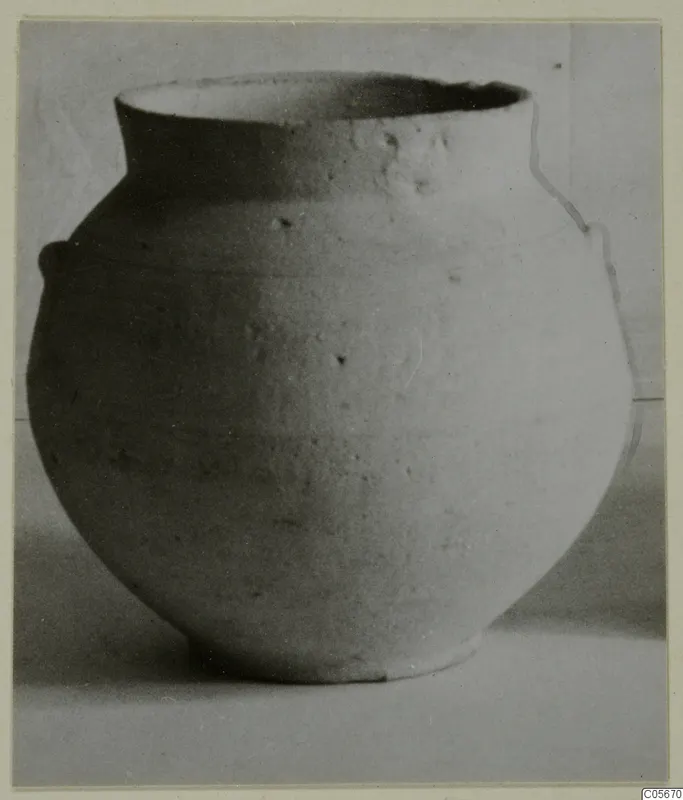 Pottery Plain White VI, a globular jar with a short flared neck and two small handles on the shoulder