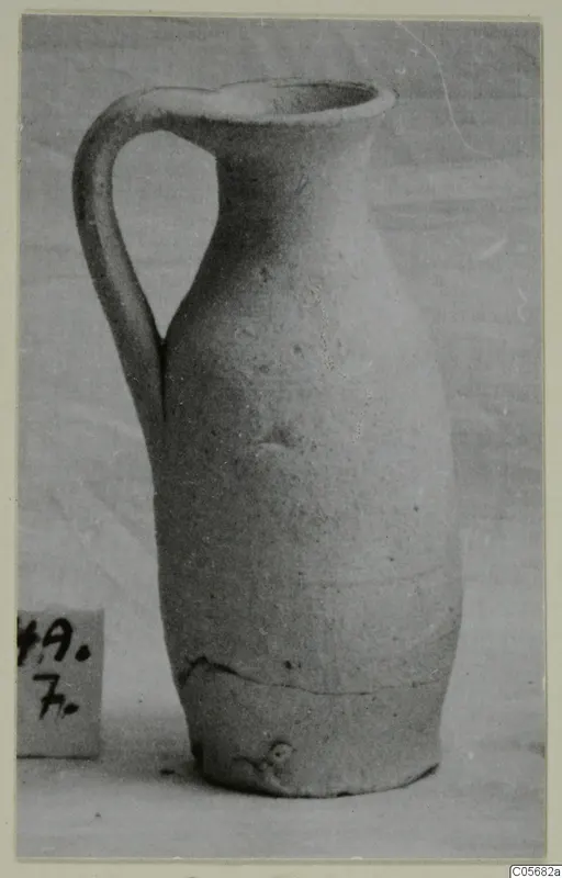 Plain pale jug with a single strap handle, Pottery Plain White VII