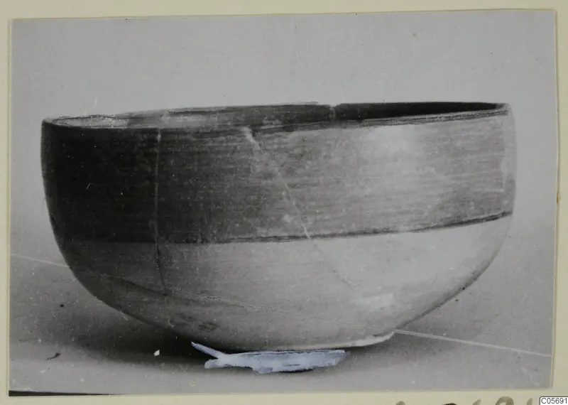 Pottery Bichrome IV bowl from Amathus, shown in side view