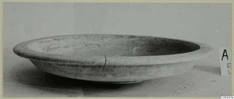 Pottery White Painted IV bowl from Amathus, shown from the side