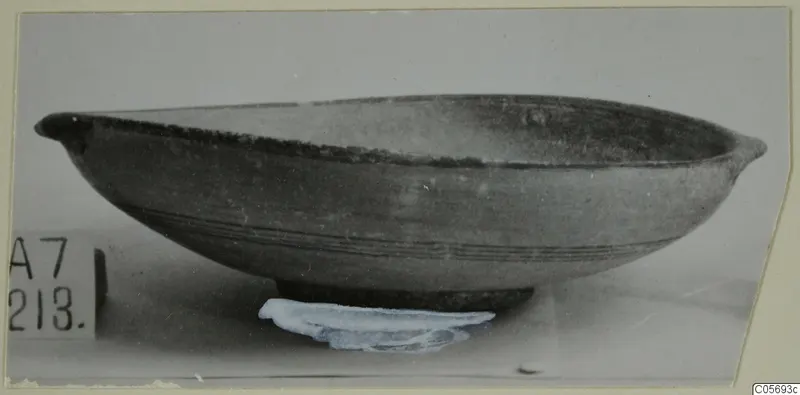 Pottery Black-on-Red I-III bowl from Amathus, side view
