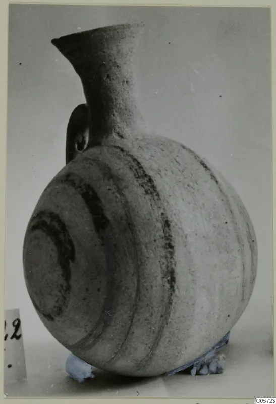 Pottery Polychrome Lustrous Foreign vessel from Amathus, tombs 1–9, with dark painted bands on a buff body