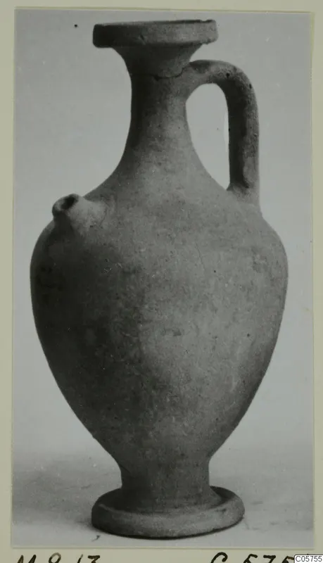 Cypro-Hell.I pottery jug with a single handle and a small spout on the shoulder