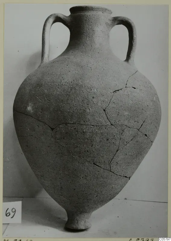 Pottery Plain White VI, a two-handled jar with a cracked body