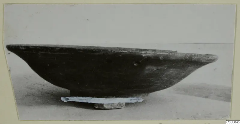 Side view of a shallow bowl, Pottery Red Slip I_III - V_VII, from tombs 46–60 at Marion.